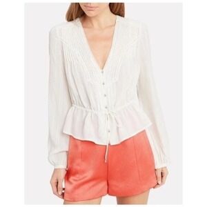 Veronica‎ Beard Pheobe Blouse Cinch Waist Size 4 Silk Blend